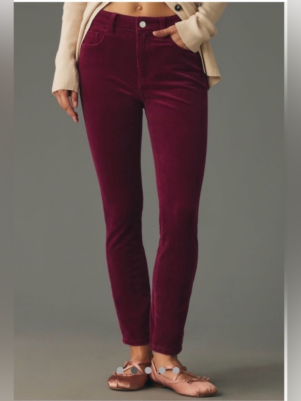 Anthropologie Pilcro Wine Corduroy High-Rise Skinny Pants Women’s Sz 27